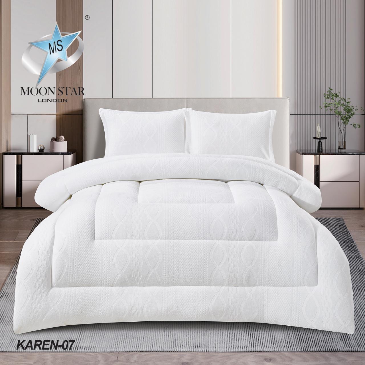 Karen Velvet 3 PCs Bedspread Quilted Comforter Bed Set