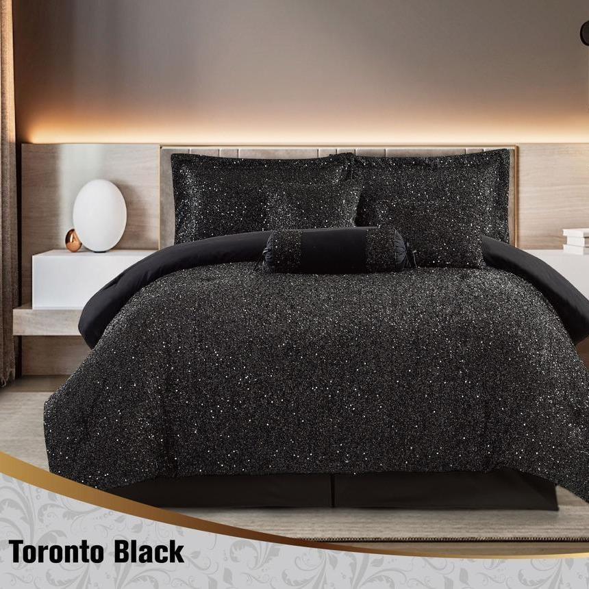 Toronto Glamorous sequin 7 PCs Comforter Bed Set