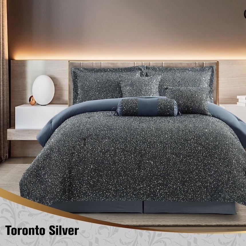 Toronto Glamorous sequin 7 PCs Comforter Bed Set