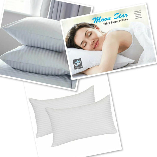 2 Pack Extra Filled Stripe Pillows Bounce Back with free pair of Pillowcase