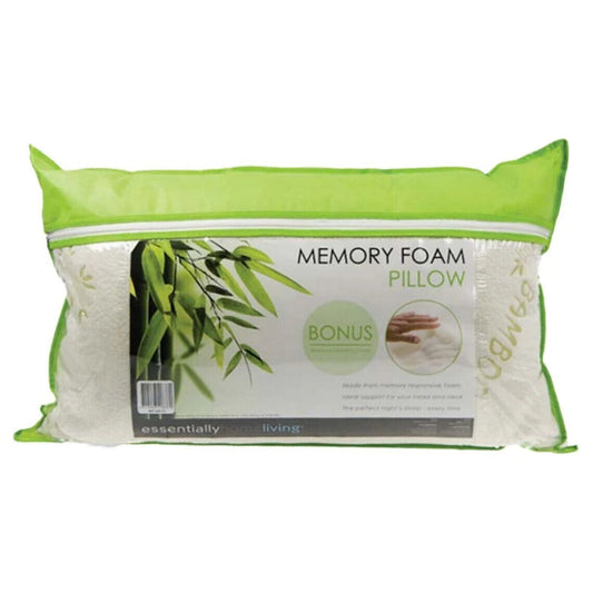 Bamboo Memory Foam Pillow - Anti Bacterial Firm Medium Support